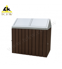 Wood Plastic Composite Two-compartment Recycle Bin(TH2-109B) 